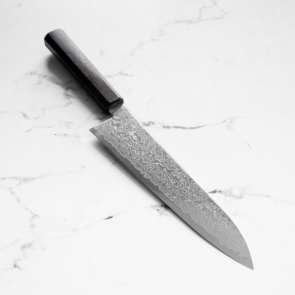 Hatsukokoro Ryuhyo Migaki SG2 Damascus Gyuto 210mm - Ebony
