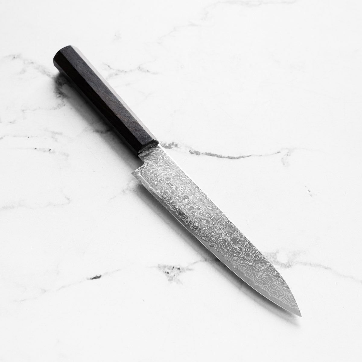Hatsukokoro Ryuhyo Migaki SG2 Damascus Petty 150mm - Ebony