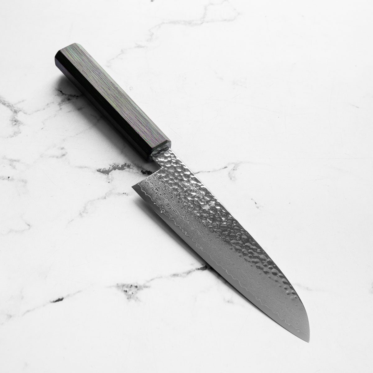 Touroku Sakai Kagayaki VG10 Damascus Tsuchime Santoku 170mm