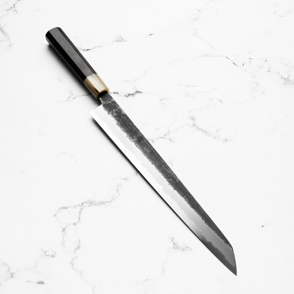 Sakai Kikumori White 2 Kurouchi Kiritsuke Sujihiki 300mm - Persimmon