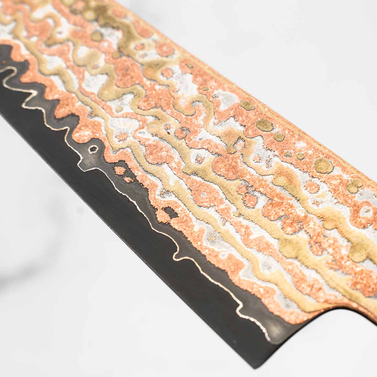 Hatsukokoro Hinotori V-Toku 2 Rainbow Damascus Petty 150mm - Dark Carbon Fibre