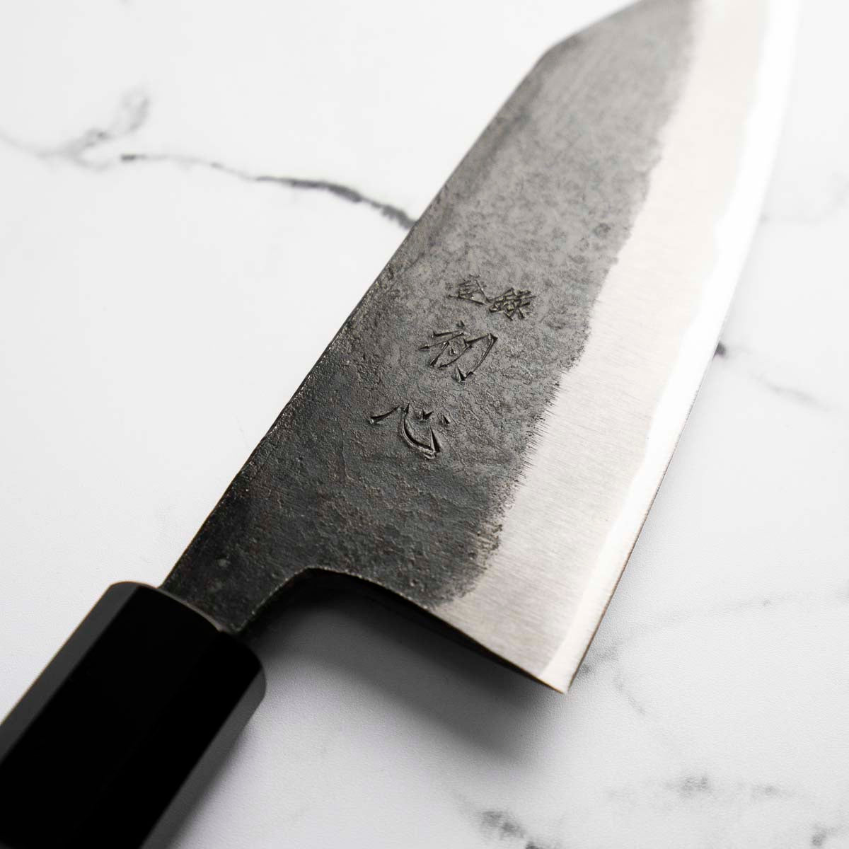 Hatsukokoro Kurokaze Blue 2 Kurouchi Double Bevel Kiritsuke Deba 150mm