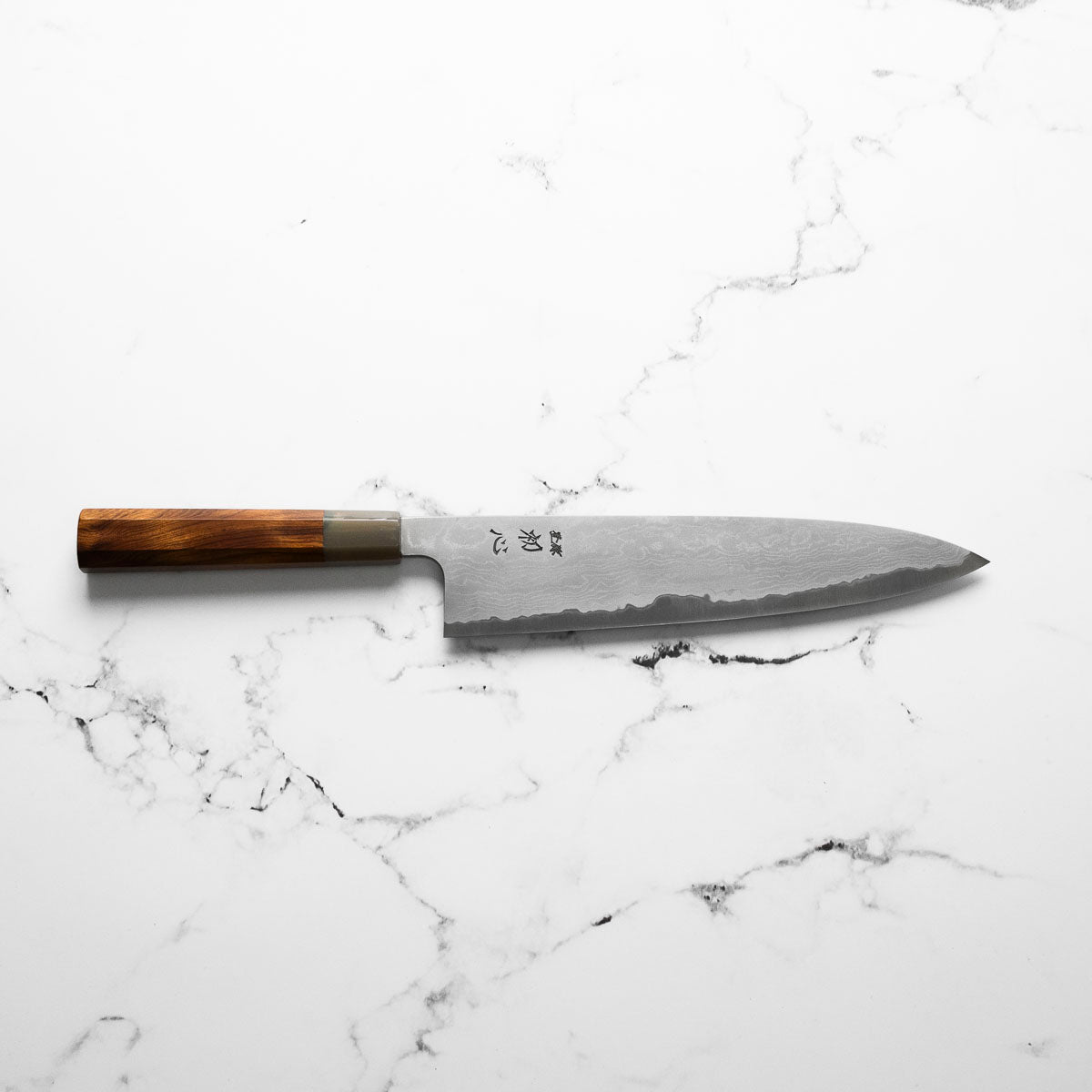 Hatsukokoro Blue 1 Damascus Gyuto 240mm - view 6