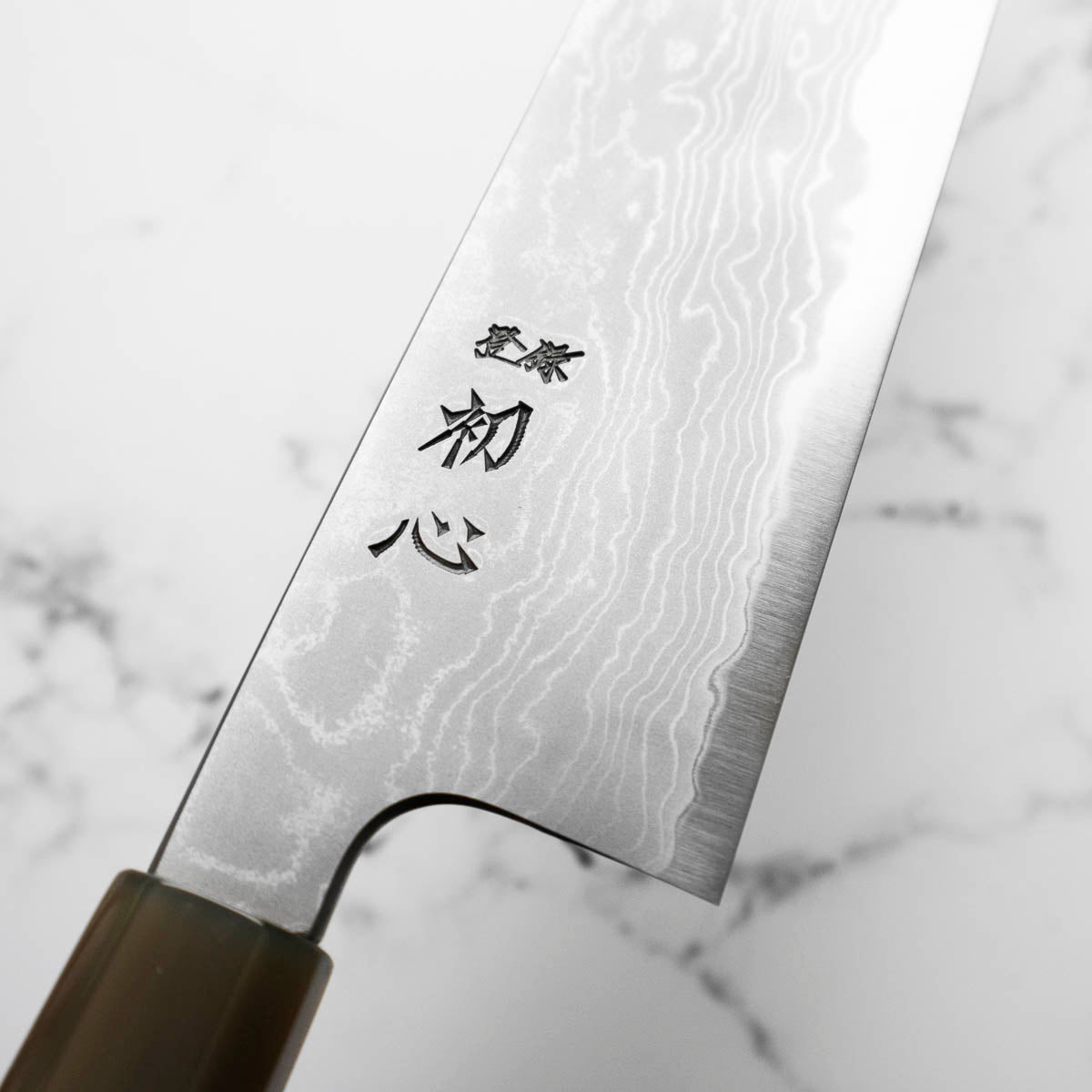 Hatsukokoro Blue 1 Damascus Gyuto 240mm - view 5