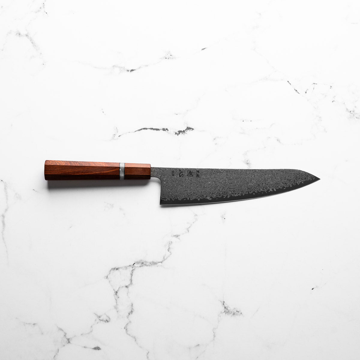 Hatsukokoro Hikari SLD Damascus Kurozome Gyuto 210mm - Sandalwood