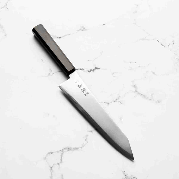 Hatsukokoro Kaijin Blue 2 Stainless Clad Kiritsuke Gyuto 210mm - Ebony