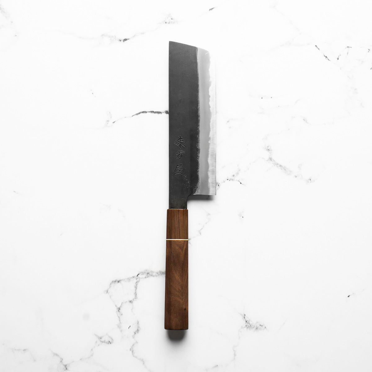 Mutsumi Hinoura Ajikataya White 2 Nakiri 165mm - Walnut w/ Walnut Ferrule (White Spacer)