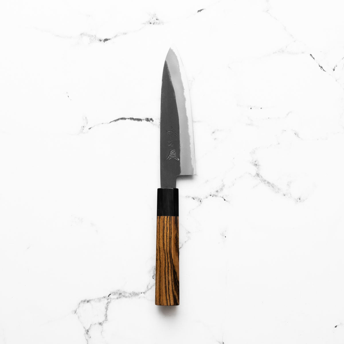 Mutsumi Hinoura Ajikataya White 2 Petty 135mm - Bocote & Black Horn