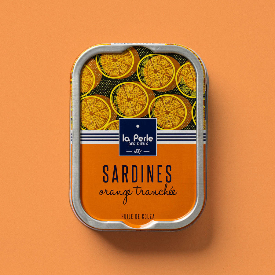 La Perle - des Dieux Sardines in Grapeseed Oil and Sliced Orange