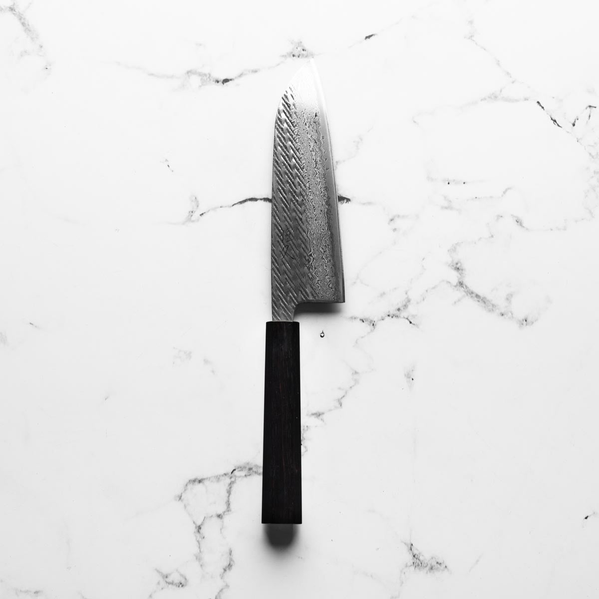 Tsunehisa AUS-10 Nawame Tsuchime Santoku 165mm - Ebony