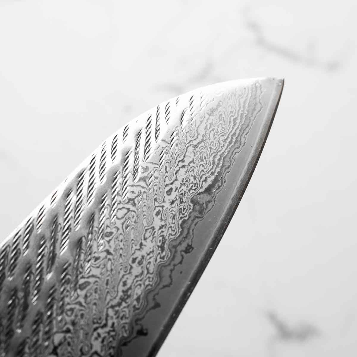 Tsunehisa AUS-10 Nawame Tsuchime Santoku 165mm - Ebony