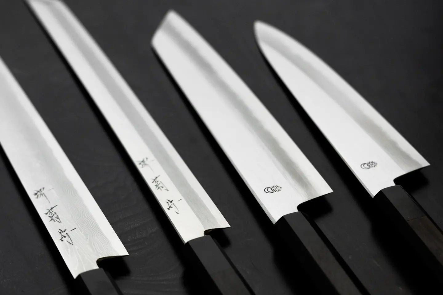 set of japanese kitchen knives made by sakai kikumori