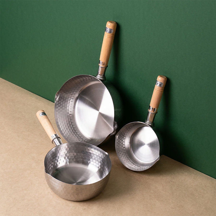 Yoshikawa Stainless Yukihira 3 Saucepan Bundle - 14cm, 18cm, 22cm (No Lid)