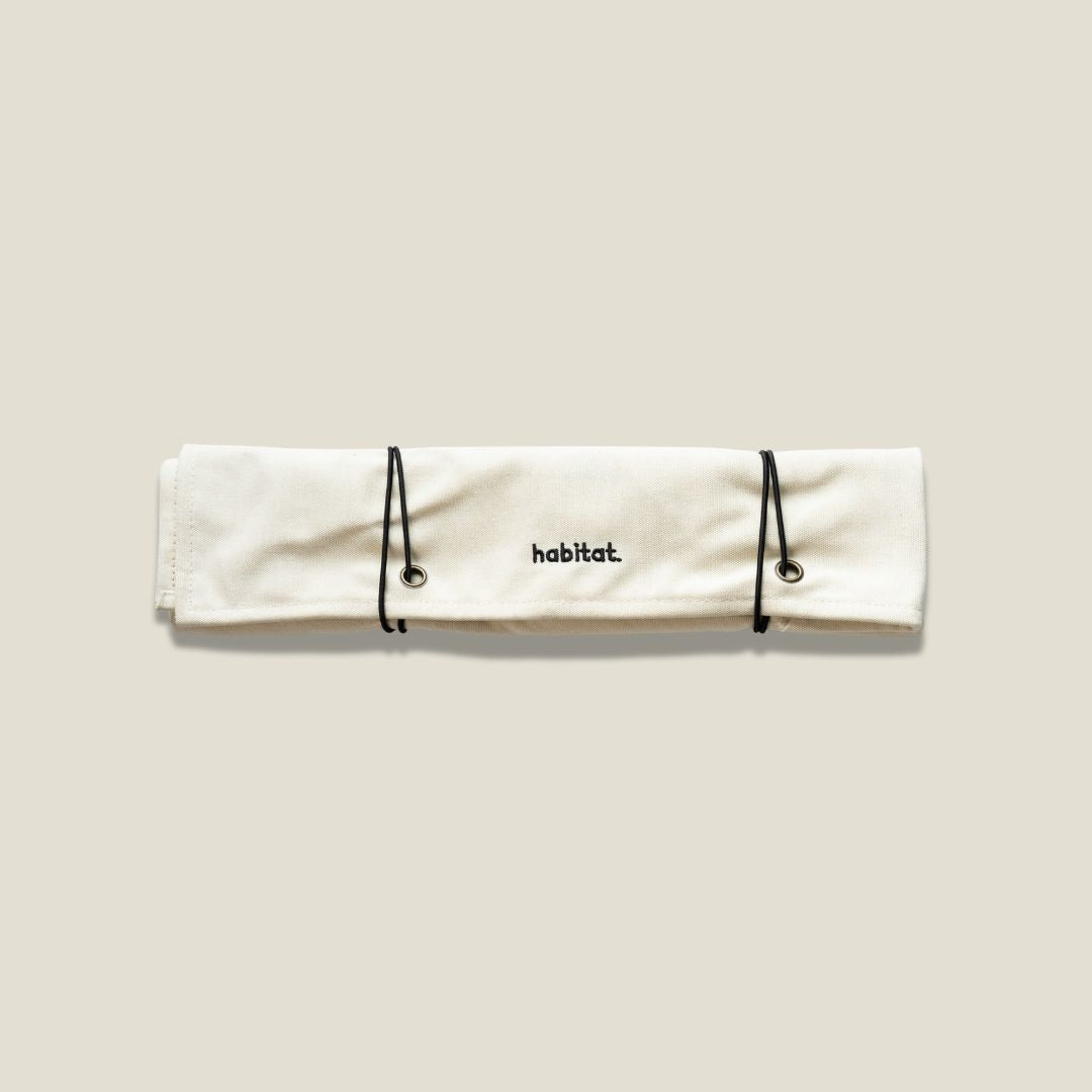 Habitat Canvas Knife Roll - 6 Slot - White