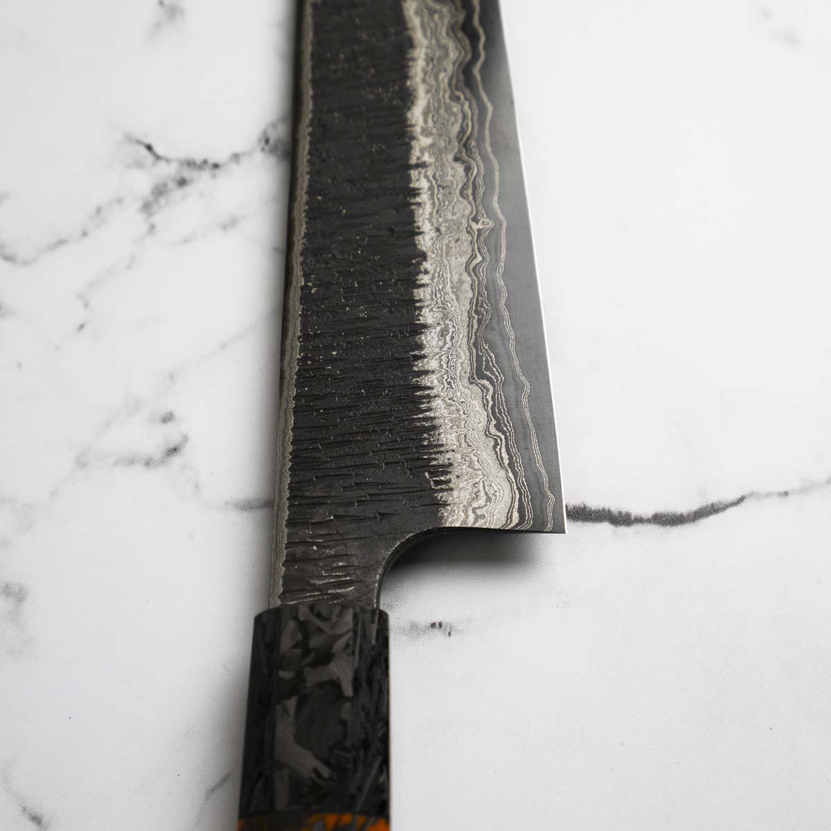 Hatsukokoro Itadaki Blue 2 + White 2 Coreless Kurouchi Tsuchime Kiritsuke Gyuto 240mm