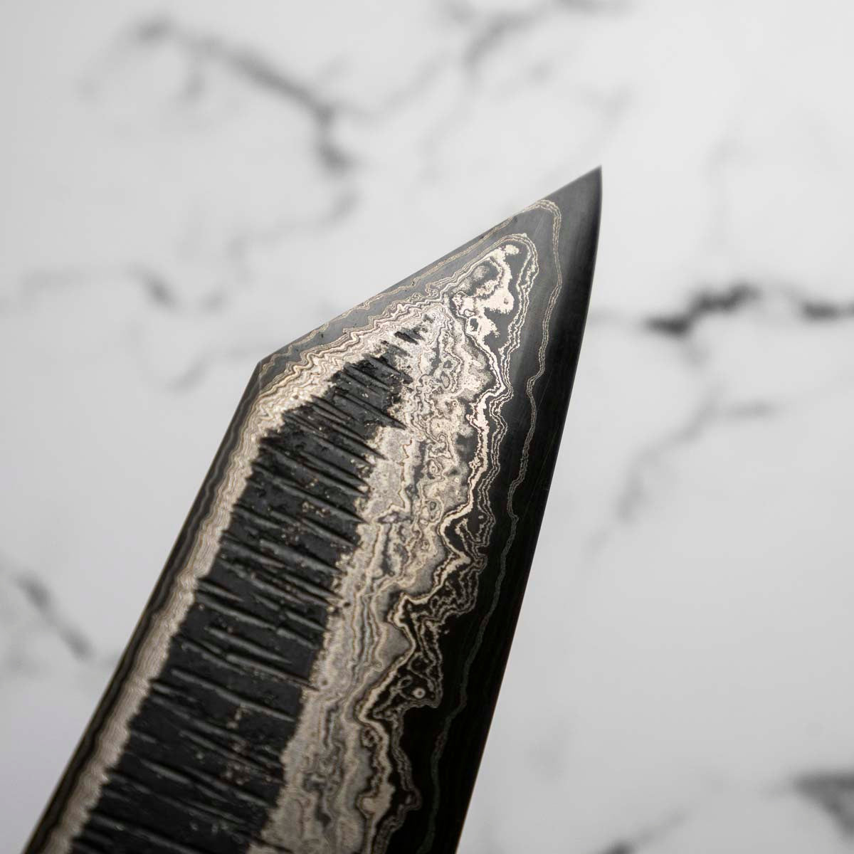 Hatsukokoro Itadaki Blue 2 + White 2 Coreless Kurouchi Tsuchime Kiritsuke Gyuto 240mm
