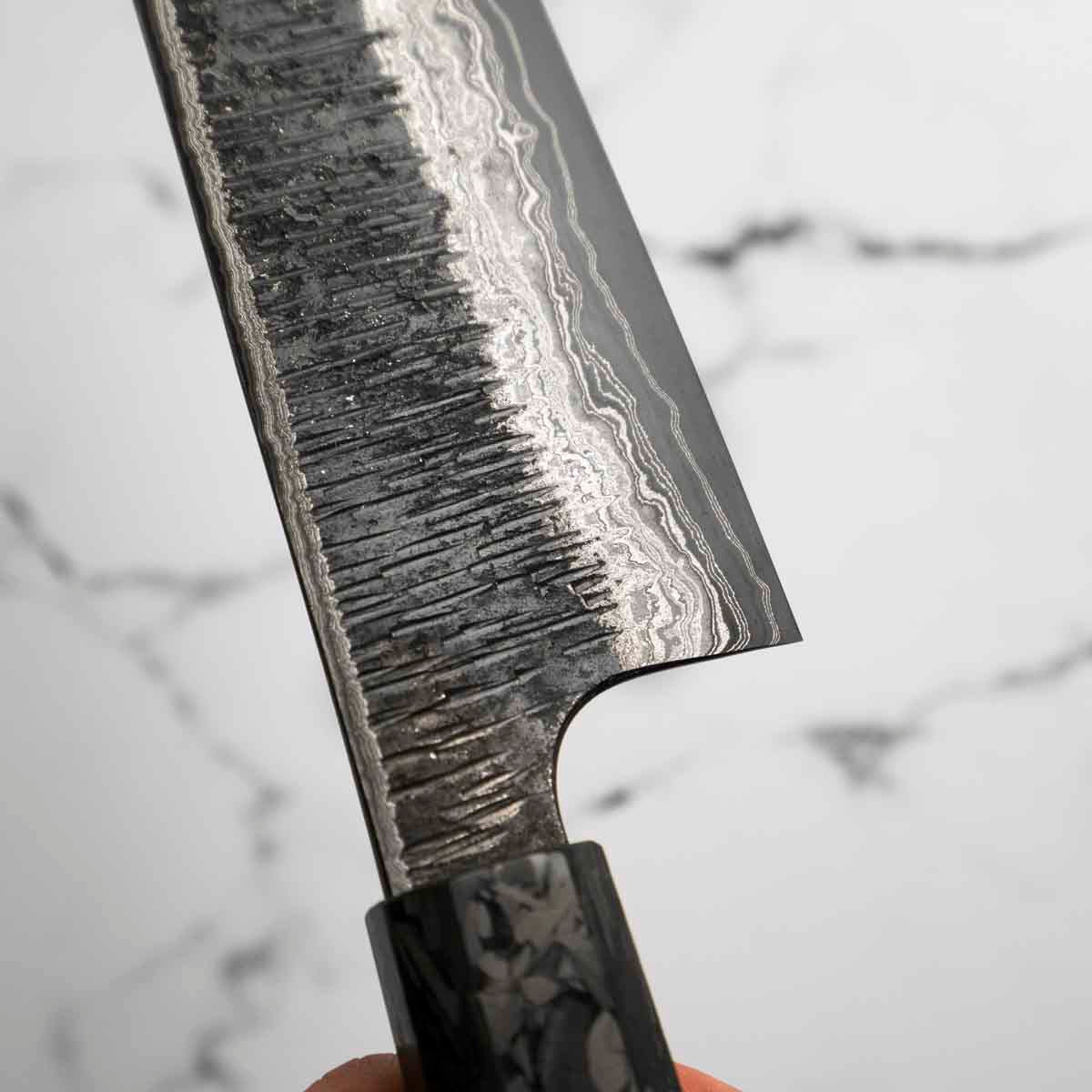Hatsukokoro Itadaki Blue 2 + White 2 Coreless Kurouchi Tsuchime Kiritsuke Gyuto 240mm