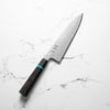 Hatsukokoro Blue 1 Damascus Gyuto 240mm - Turquoise - angled view