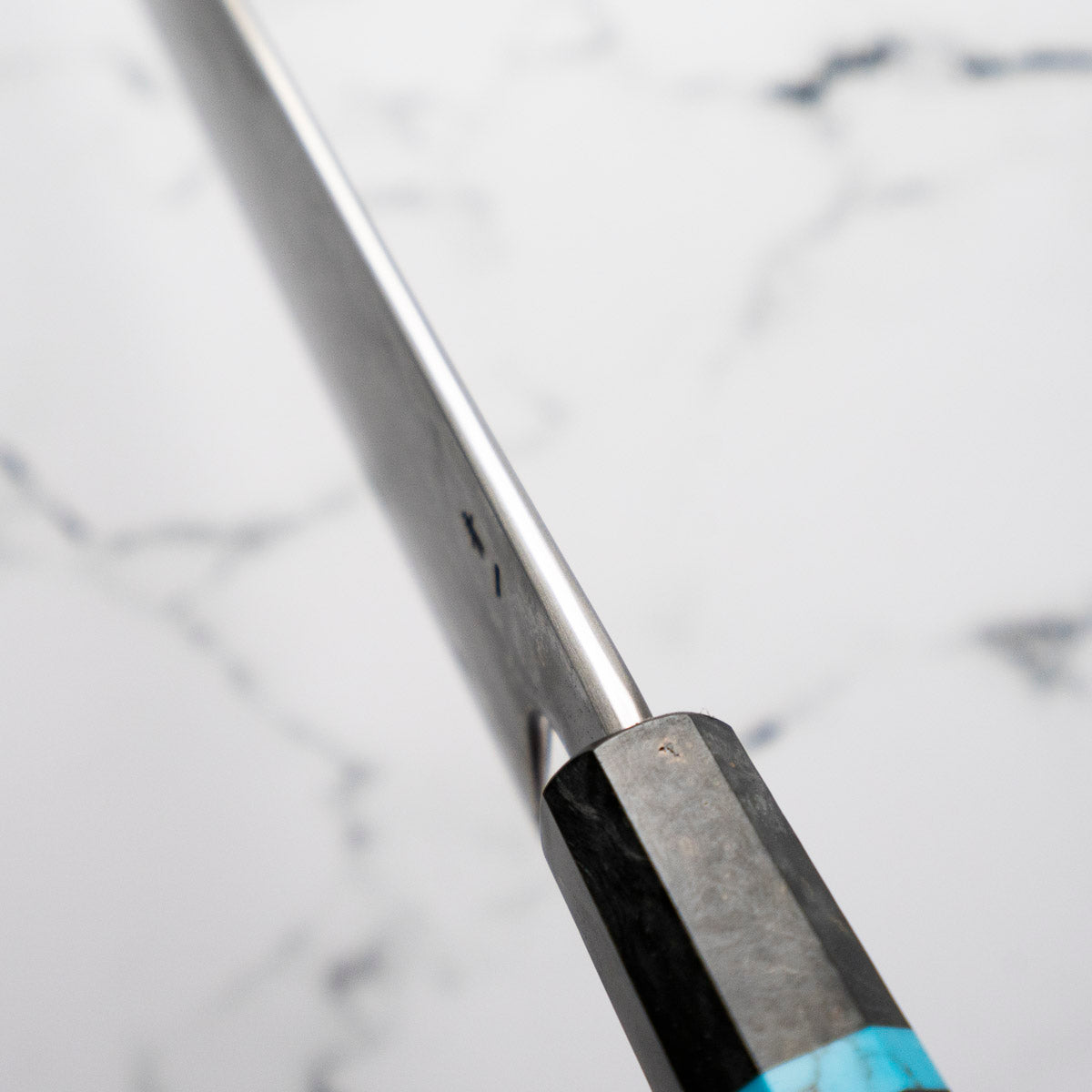 Hatsukokoro Blue 1 Damascus Gyuto 240mm - Turquoise - view 9