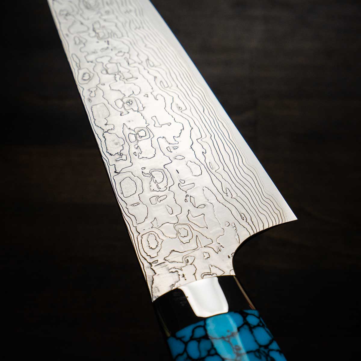 Takeshi Saji R2/SG2 Diamond Damascus Gyuto 210mm - Turquoise