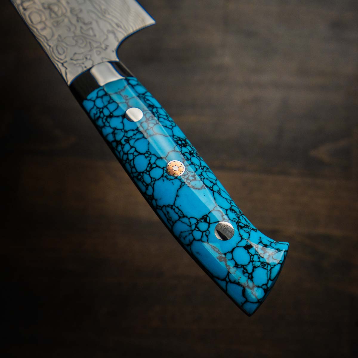 Takeshi Saji R2/SG2 Diamond Damascus Gyuto 210mm - Turquoise