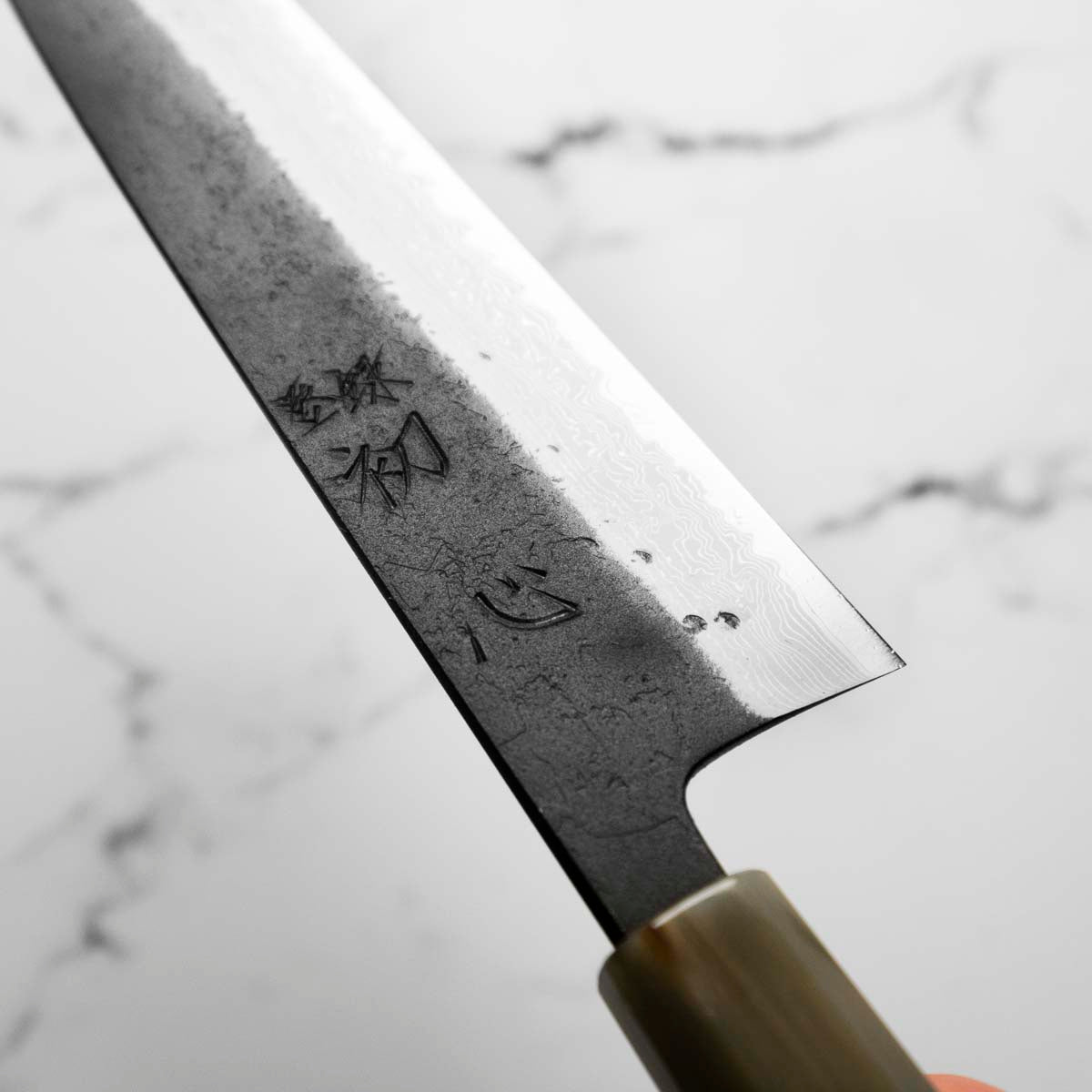 Hatsukokoro Shinkiro Blue Super Damascus Kurouchi Gyuto 210mm