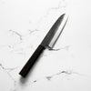Hatsukokoro Blue 2 Kurouchi Santoku 165mm - Ebony - angled view