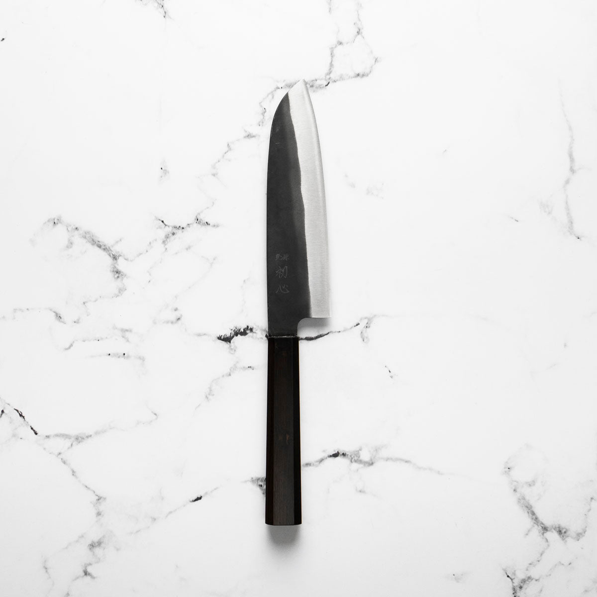 Hatsukokoro Blue 2 Kurouchi Santoku 165mm - Ebony - blade detail