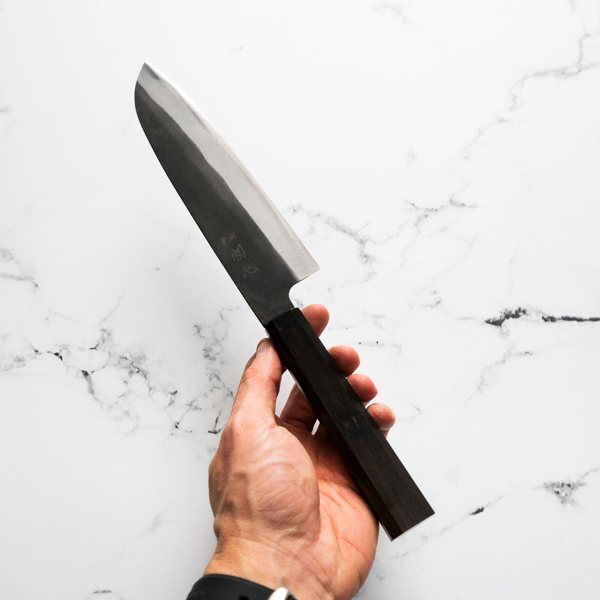 Hatsukokoro Blue 2 Kurouchi Santoku 165mm - Ebony – Chef's Edge