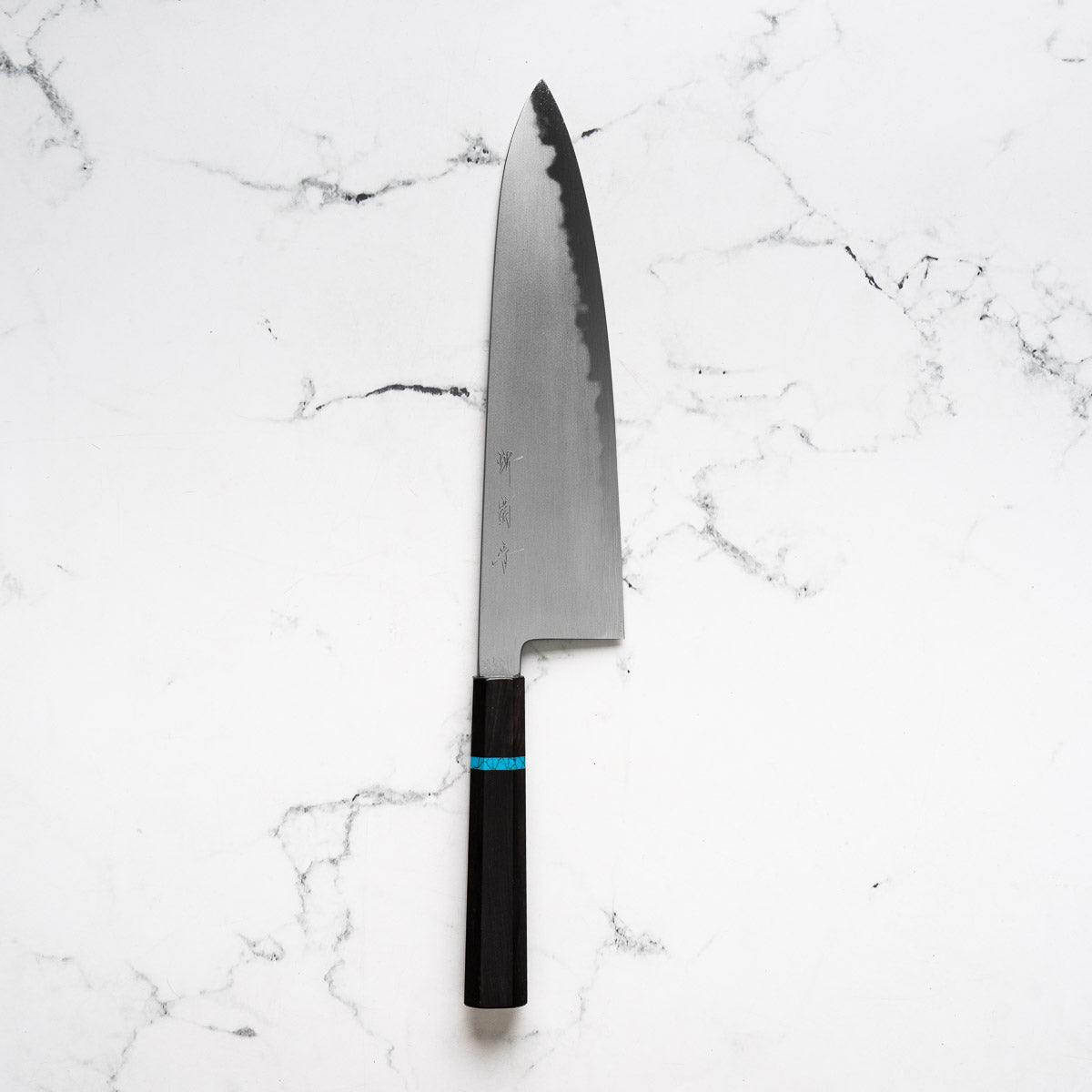 Y.Tanaka x Sakai Kikumori Extra Tall Blue 1 Gyuto 255mm - Ebony Turquoise