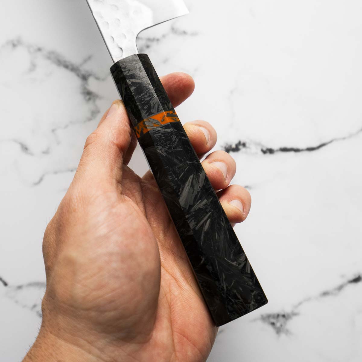 Tsunehisa White 2 SS Clad Tsuchime Gyuto 210mm - Carbon Fibre
