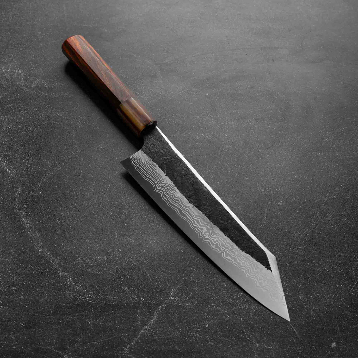 Hatsukokoro Yorokobi SP Kurouchi Damascus SLD Kiritsuke 210mm - Siamese Rosewood