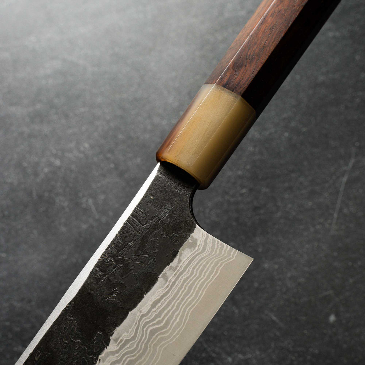 Hatsukokoro Yorokobi SP Kurouchi Damascus SLD Kiritsuke 210mm - Siamese Rosewood