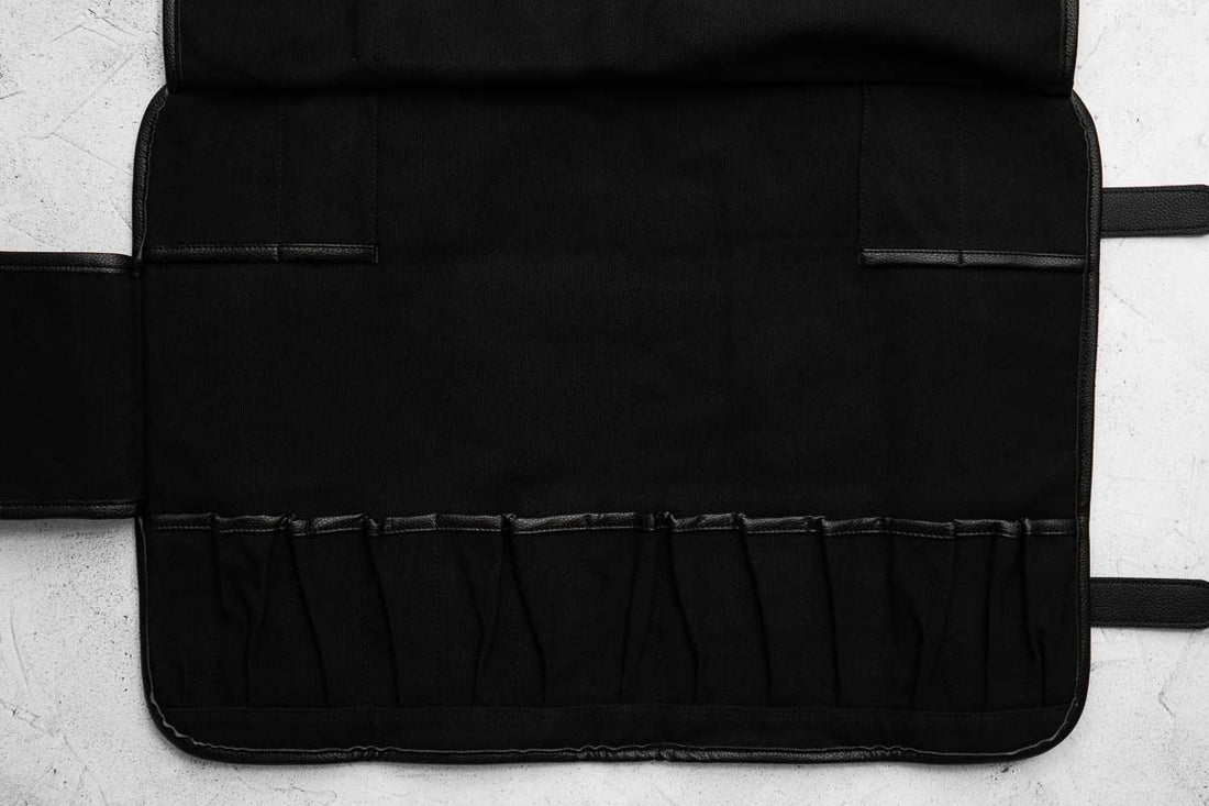 Porter 17 Pocket Waxed Canvas Leather Trim Knife Bag
