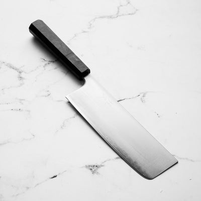 Tsunehisa Migaki Blue Super Nakiri 160mm - Dark Carbon Fibre