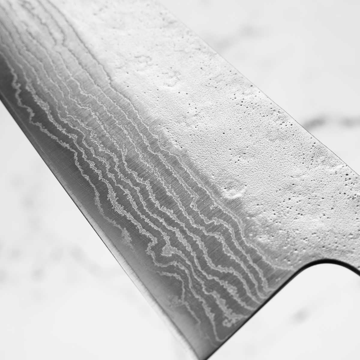 Tsunehisa 440C Damascus Tsuchime Gyuto 210mm - Maple Turquoise