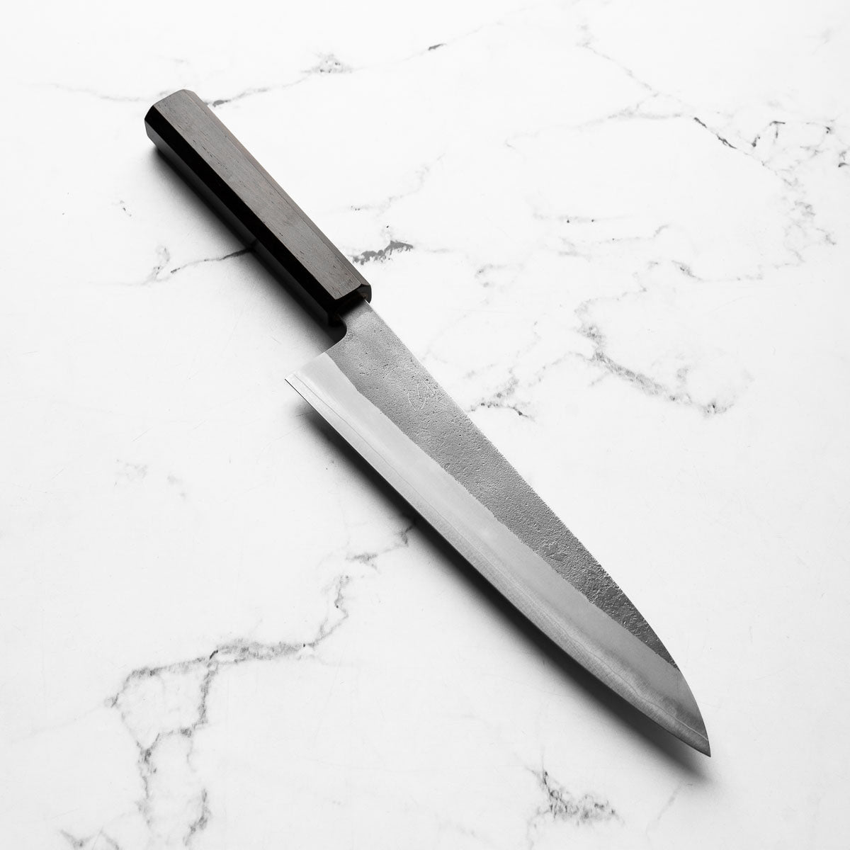 Yoshikane Hamono SKD Nashiji Stainless Clad Gyuto 210mm - Ebony