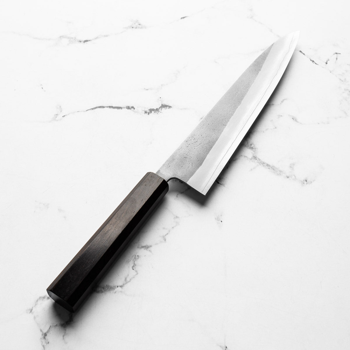 Yoshikane Hamono SKD Nashiji Stainless Clad Gyuto 210mm - Ebony