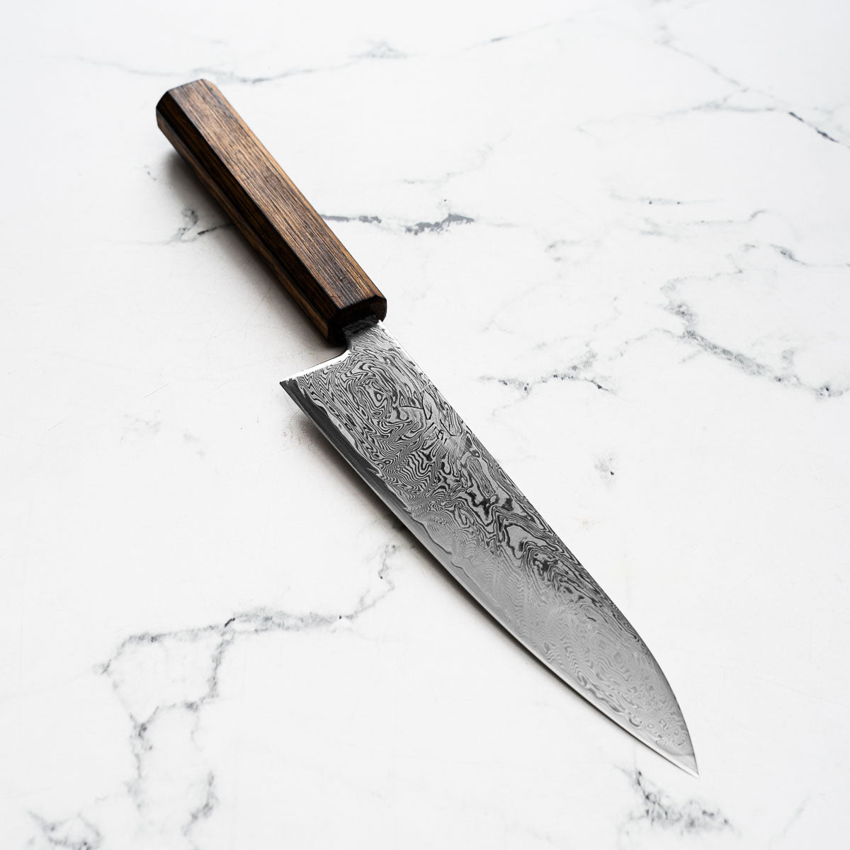 Tsunehisa SRS13 Damascus Gyuto 180mm - Black Oak
