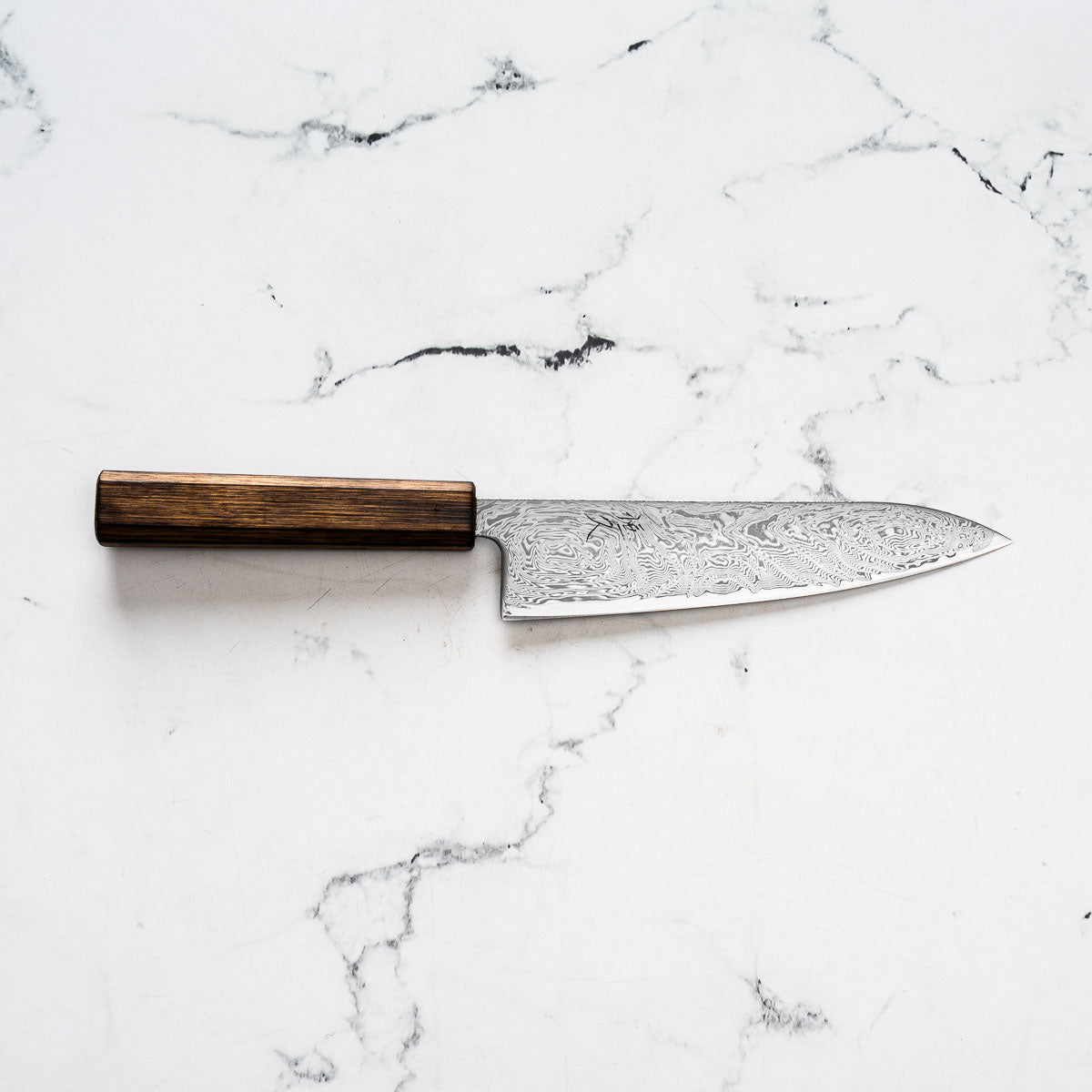 Tsunehisa SRS13 Damascus Gyuto 180mm - Black Oak