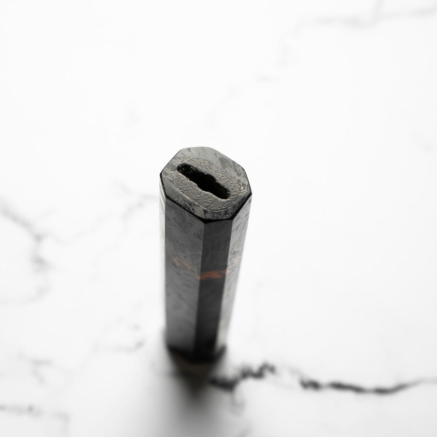 Carbon Fibre Octagon Handle - Bunka/Nakiri - angled view