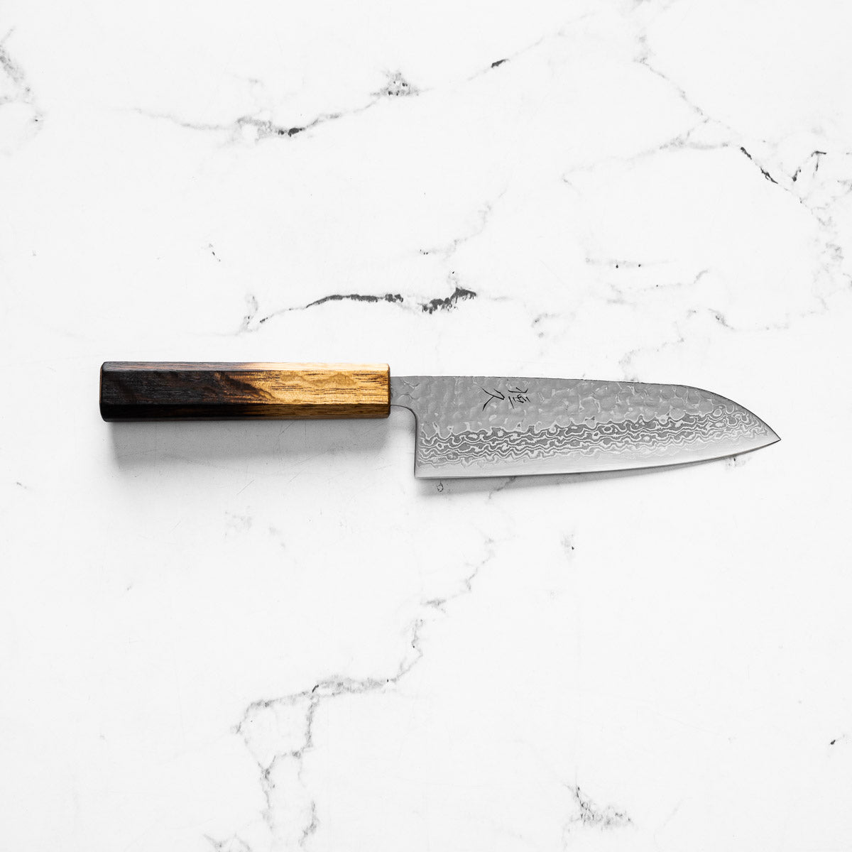 Tsunehisa Ginsan Geppaku Santoku 165mm - Burnt Oak