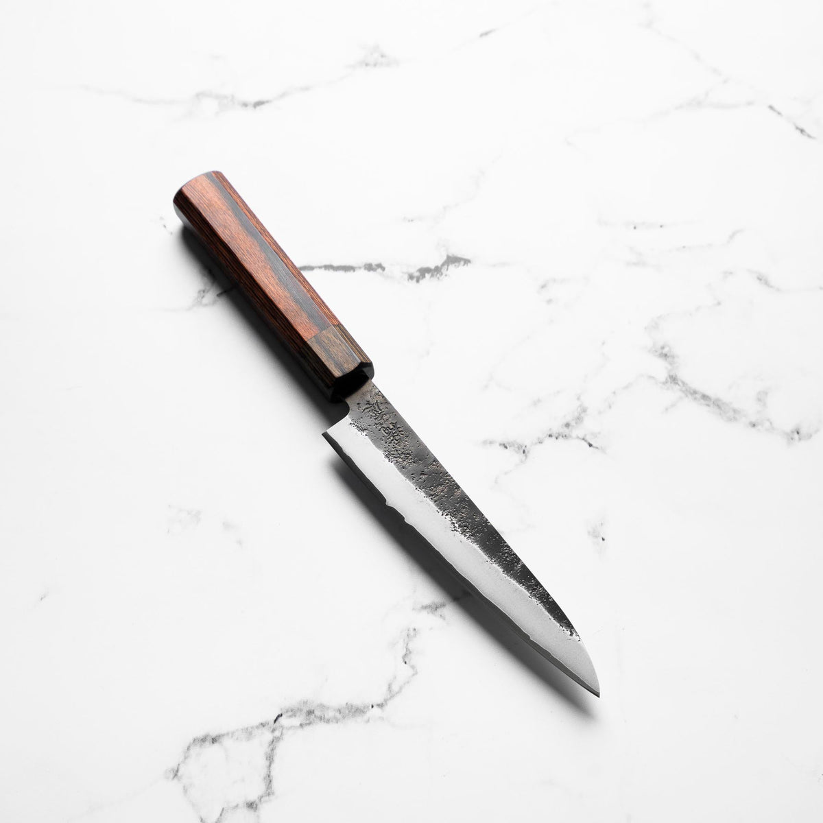 Seido SG2 Kurouchi Nashiji Petty 135mm - angled view