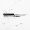 Tsunehisa 440C Damascus Tsuchime Petty 135mm - Carbon Fibre