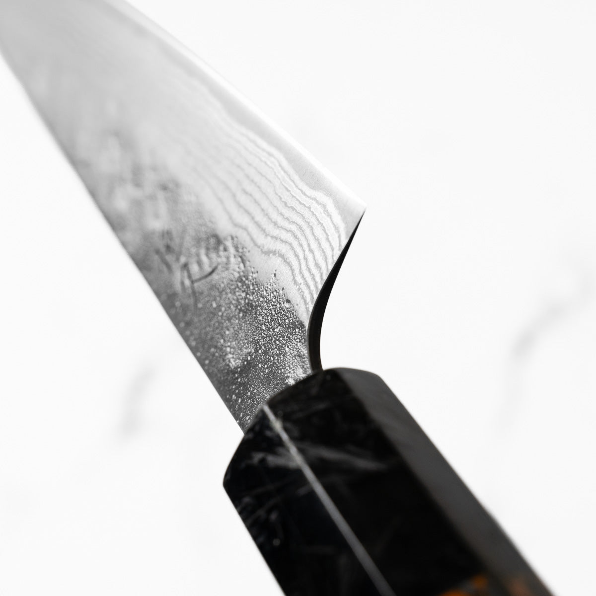 Tsunehisa 440C Damascus Tsuchime Petty 135mm - Carbon Fibre