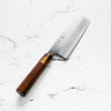 Nakagawa x Sakai Kikumori White 1 SS Clad Nakiri 180mm - Siamese Rosewood