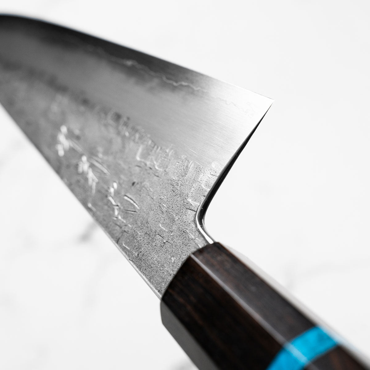 Satoshi Nakagawa Ginsan Tsuchime Gyuto 240mm - Ebony Turquoise