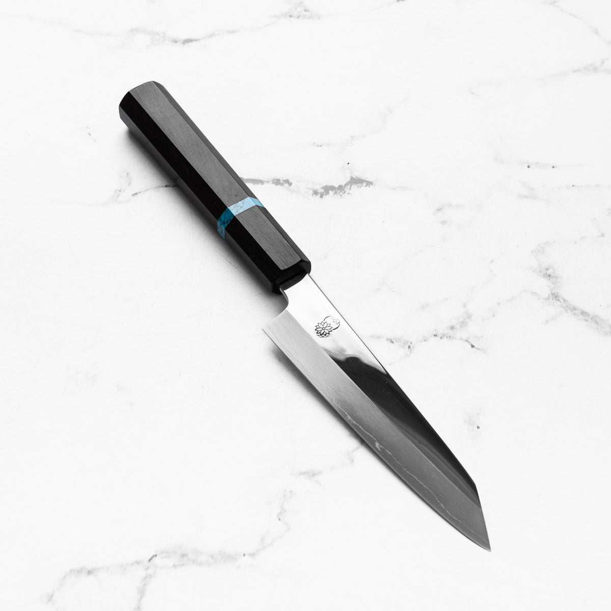 Sakai Kikumori "Choyo" Ginsan Kiritsuke Petty 135mm - Ebony Turquoise