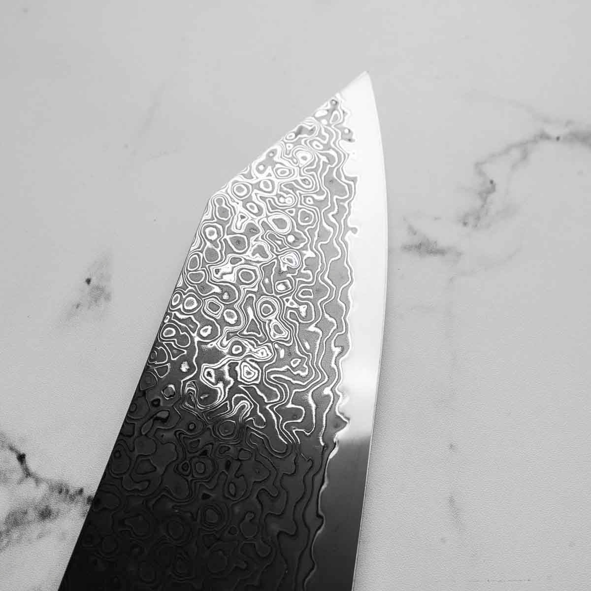 Hatsukokoro Ryuhyo Kurozome SG2 Damascus Bunka 180mm - Maple