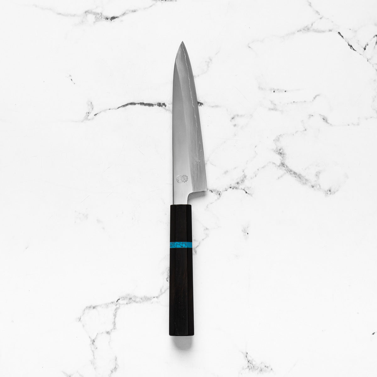 Sakai Kikumori "Choyo" Ginsan Petty 150mm - Ebony Turqiouse